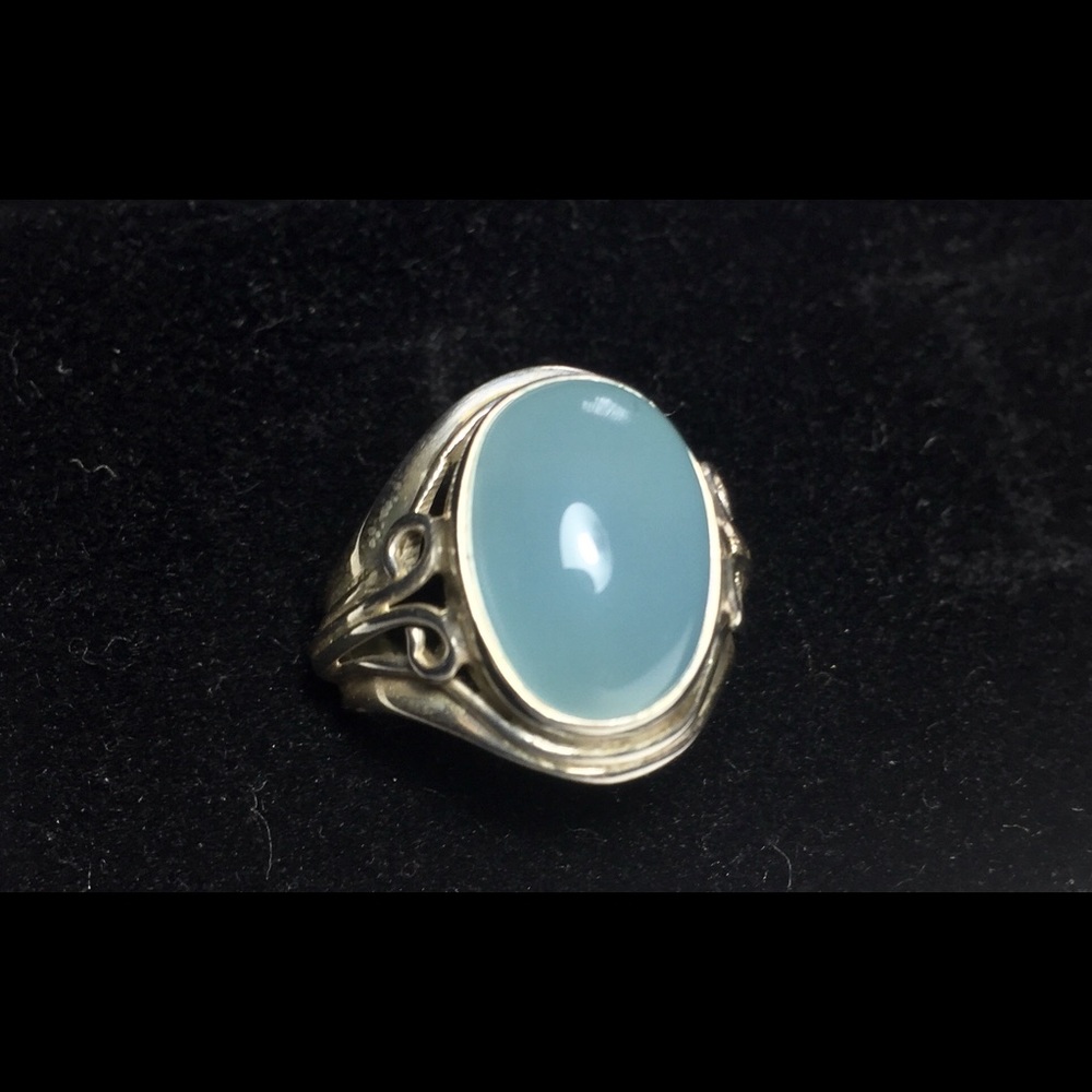 Chalcedony & 925 Silver Ring - image 4